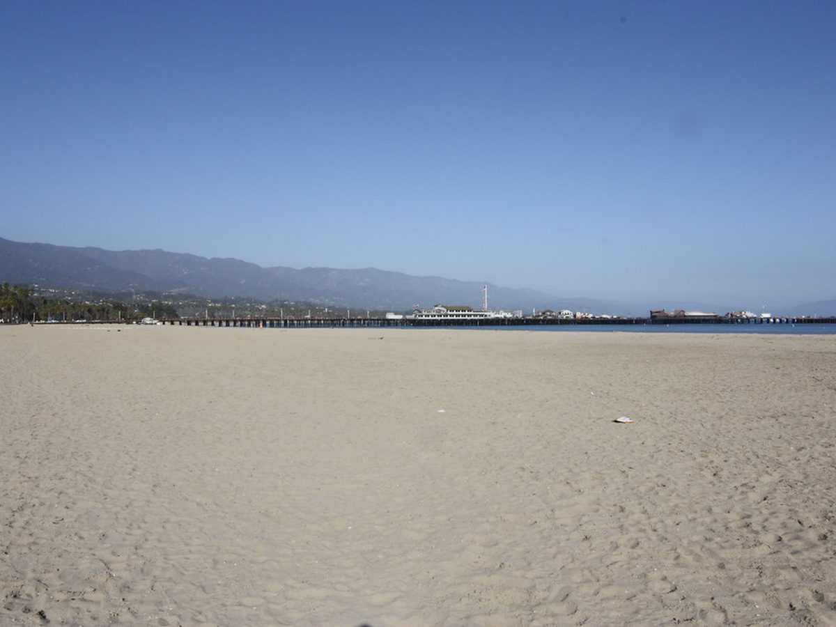 The waterfront, then the sand